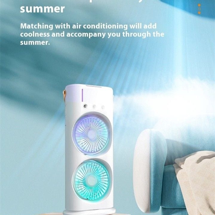 Double-Ended Spray Fan – Portable Air Cooler & Humidifier